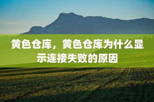 黄色仓库，黄色仓库为什么显示连接失败的原因