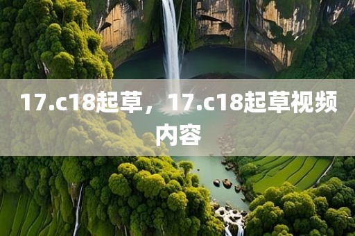 17.c18起草，17.c18起草视频内容