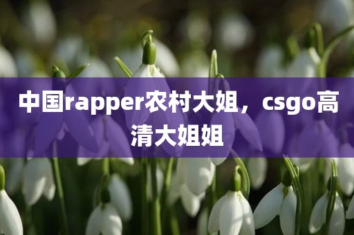 中国rapper农村大姐，csgo高清大姐姐