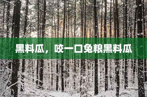 黑料瓜，咬一口兔粮黑料瓜