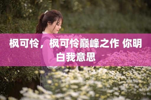 枫可怜，枫可怜巅峰之作 你明白我意思