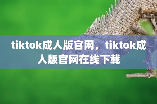 tiktok成人版官网，tiktok成人版官网在线下载