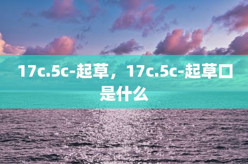 17c.5c-起草，17c.5c-起草口是什么