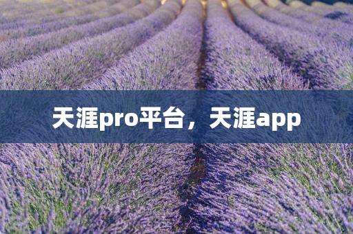 天涯pro平台，天涯app