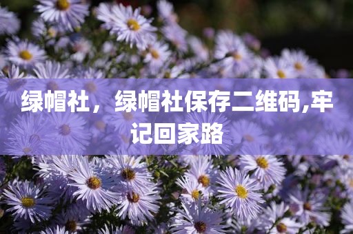 绿帽社，绿帽社保存二维码,牢记回家路
