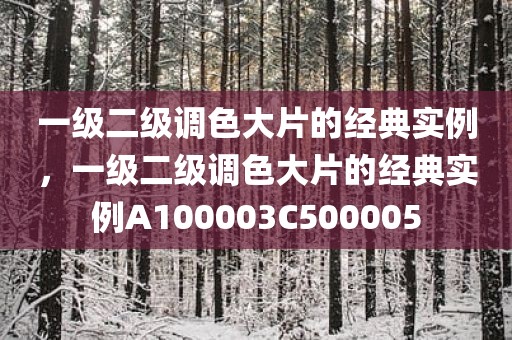 一级二级调色大片的经典实例，一级二级调色大片的经典实例A100003C500005