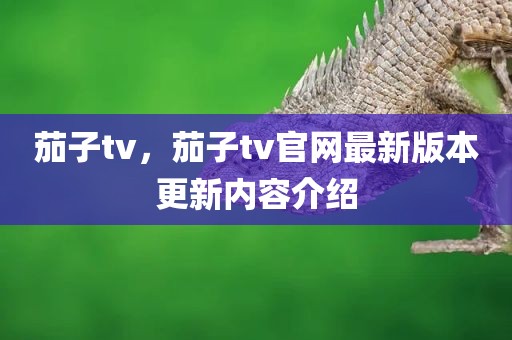 茄子tv，茄子tv官网最新版本更新内容介绍