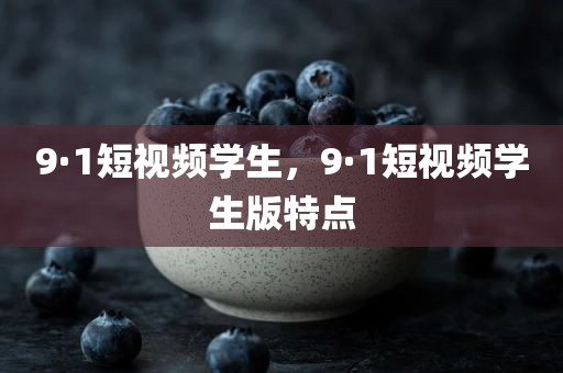 9·1短视频学生，9·1短视频学生版特点