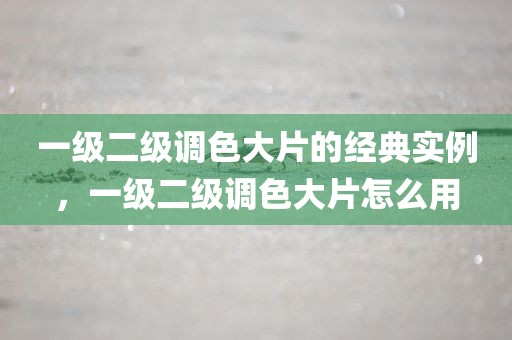 一级二级调色大片的经典实例，一级二级调色大片怎么用