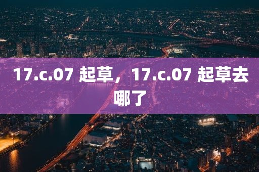 17.c.07 起草，17.c.07 起草去哪了