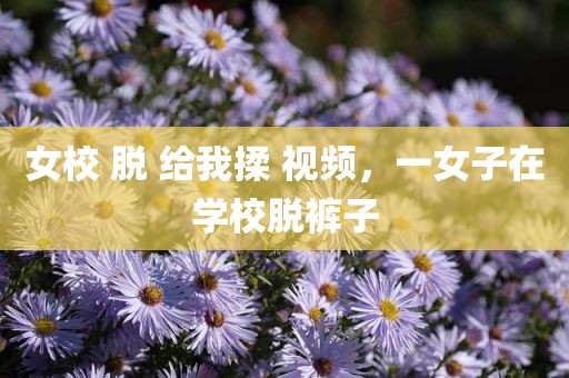 女校 脱 给我揉 视频，一女子在学校脱裤子