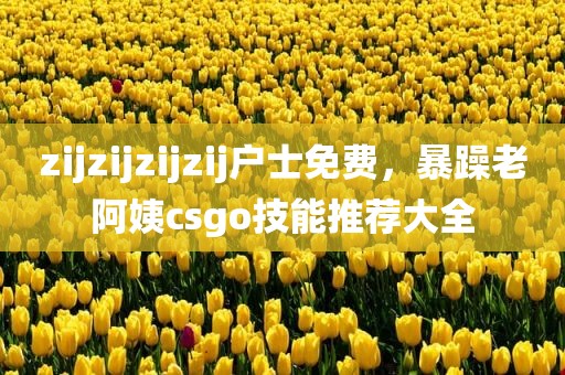 zijzijzijzij户士免费，暴躁老阿姨csgo技能推荐大全