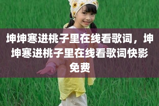 坤坤寒进桃子里在线看歌词，坤坤寒进桃子里在线看歌词快影免费
