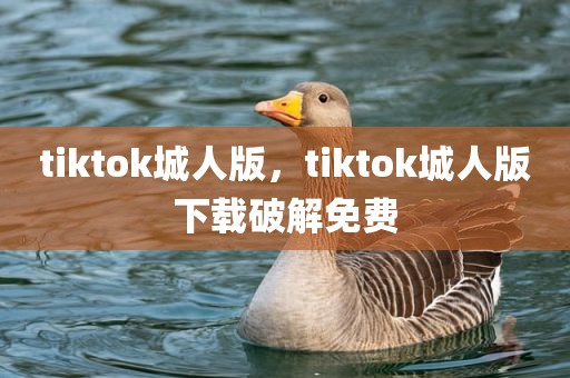 tiktok城人版，tiktok城人版下载破解免费