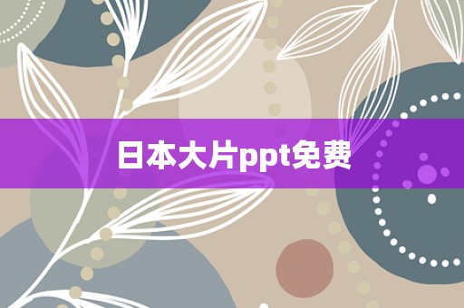 日本大片ppt免费