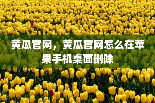 黄瓜官网，黄瓜官网怎么在苹果手机桌面删除
