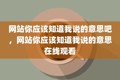 网站你应该知道我说的意思吧，网站你应该知道我说的意思在线观看