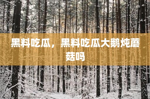 黑料吃瓜，黑料吃瓜大鹅炖蘑菇吗