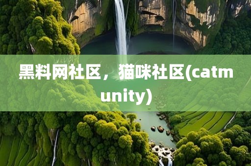 黑料网社区，猫咪社区(catmunity)