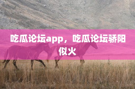 吃瓜论坛app，吃瓜论坛骄阳似火