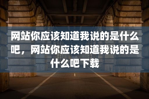 网站你应该知道我说的是什么吧，网站你应该知道我说的是什么吧下载