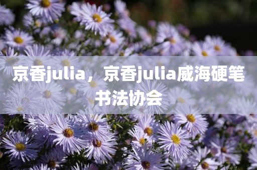 京香julia，京香julia威海硬笔书法协会