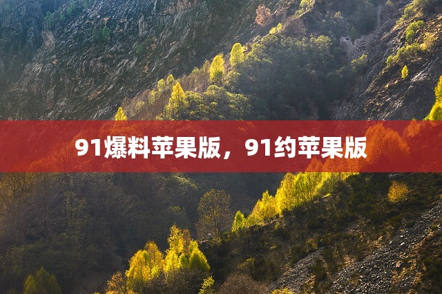 91爆料苹果版，91约苹果版
