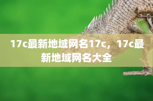 17c最新地域网名17c，17c最新地域网名大全