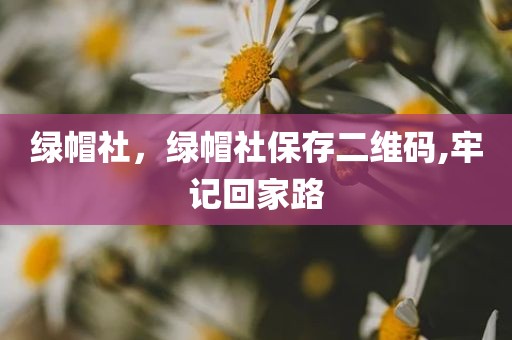 绿帽社，绿帽社保存二维码,牢记回家路