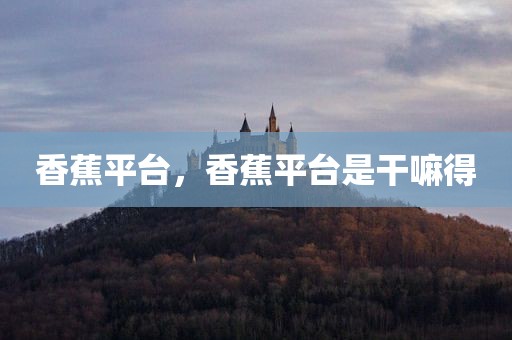 香蕉平台，香蕉平台是干嘛得