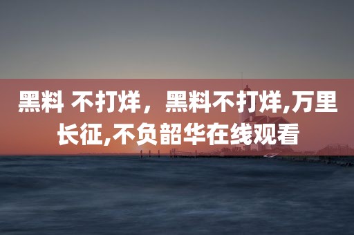 黑料 不打烊，黑料不打烊,万里长征,不负韶华在线观看