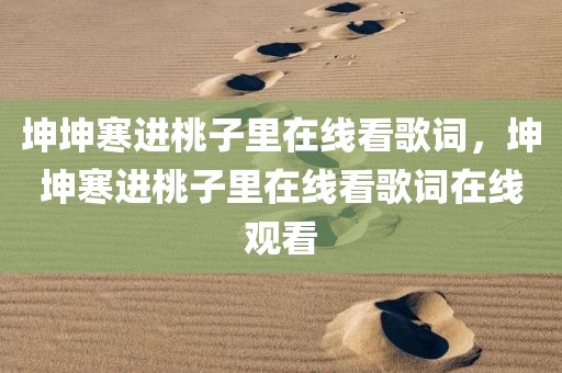 坤坤寒进桃子里在线看歌词，坤坤寒进桃子里在线看歌词在线观看