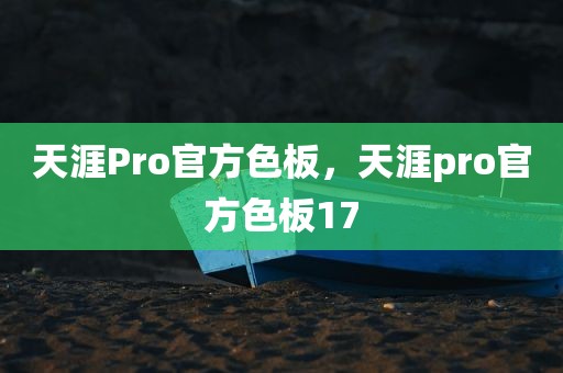 天涯Pro官方色板，天涯pro官方色板17