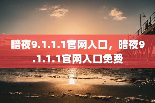 暗夜9.1.1.1官网入口，暗夜9.1.1.1官网入口免费