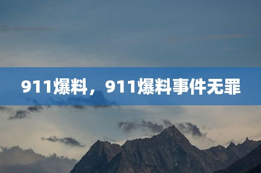 911爆料，911爆料事件无罪
