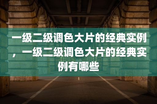 一级二级调色大片的经典实例，一级二级调色大片的经典实例有哪些