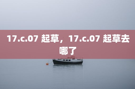 17.c.07 起草，17.c.07 起草去哪了