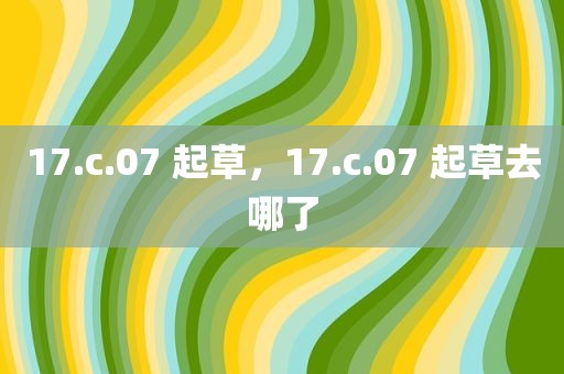17.c.07 起草，17.c.07 起草去哪了