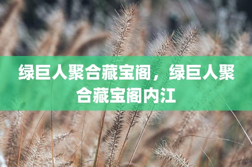 绿巨人聚合藏宝阁，绿巨人聚合藏宝阁内江