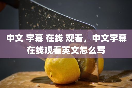 中文 字幕 在线 观看，中文字幕在线观看英文怎么写