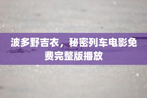 波多野吉衣，秘密列车电影免费完整版播放