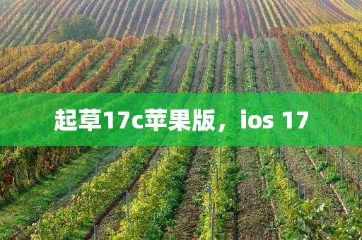 起草17c苹果版，ios 17