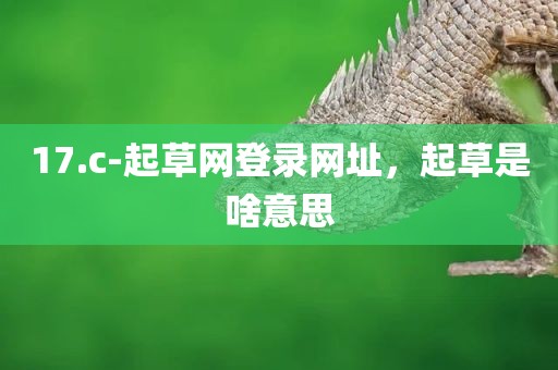 17.c-起草网登录网址，起草是啥意思
