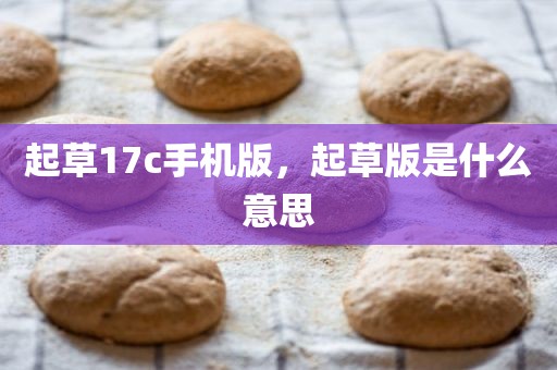 起草17c手机版，起草版是什么意思
