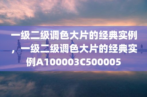 一级二级调色大片的经典实例，一级二级调色大片的经典实例A100003C500005