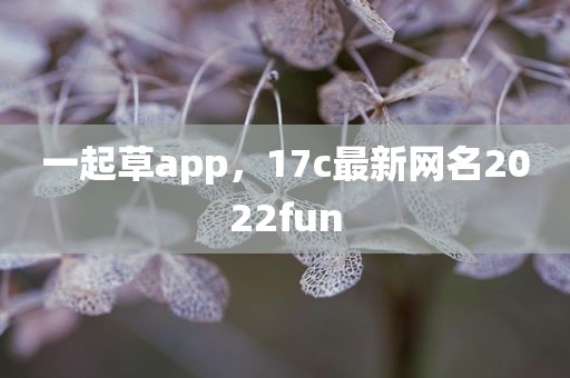 一起草app，17c最新网名2022fun