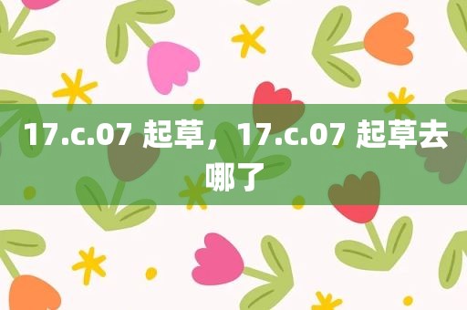 17.c.07 起草，17.c.07 起草去哪了