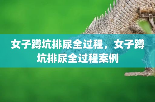 女子蹲坑排尿全过程，女子蹲坑排尿全过程案例
