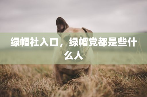 绿帽社入口，绿帽党都是些什么人