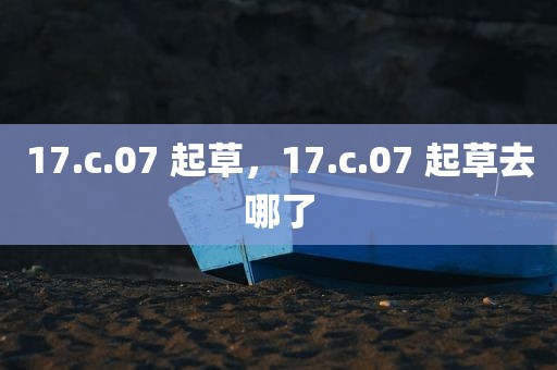 17.c.07 起草，17.c.07 起草去哪了